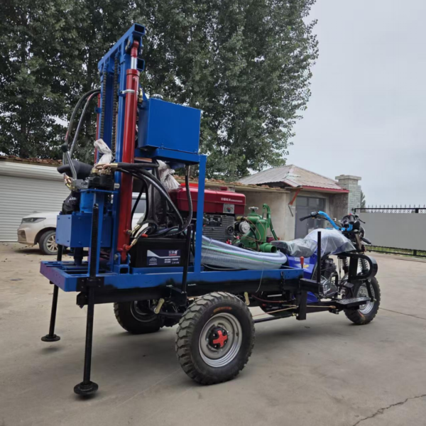 Water Well Drill Diesel dual-hydraulic well drilling machine with motorcycle version